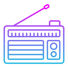 Radio Line Gradient Icon