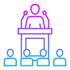 Conference Line Gradient Icon