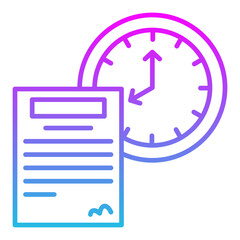 Deadline Line Gradient Icon