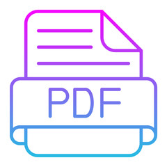 Pdf Line Gradient Icon