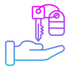 Valet Parking Line Gradient Icon