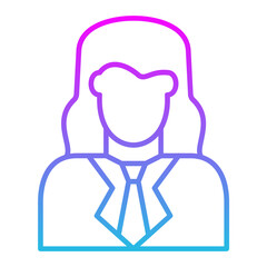 Female Accountant Line Gradient Icon