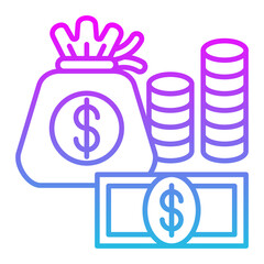 Capital Line Gradient Icon