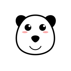 Cute baby panda. Baby panda face. Logo of a baby panda.