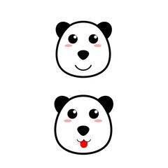 Cute baby panda set. Baby panda face. Logo of a baby panda.