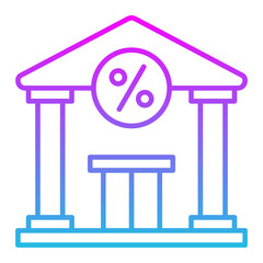 Tax Office Line Gradient Icon