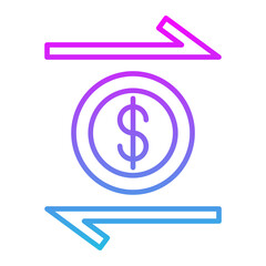 Money Transfer Line Gradient Icon