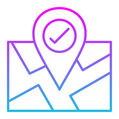 Correct Location Line Gradient Icon