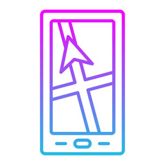 Gps Tracking Line Gradient Icon