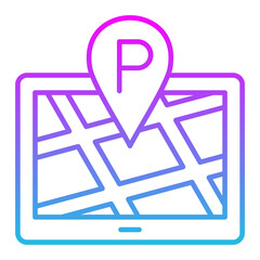 Parking Location Line Gradient Icon