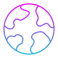 Earth Line Gradient Icon