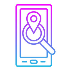 Location Search Line Gradient Icon