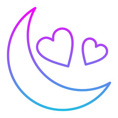 Moon Line Gradient Icon