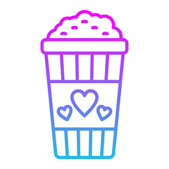 Popcorn Line Gradient Icon