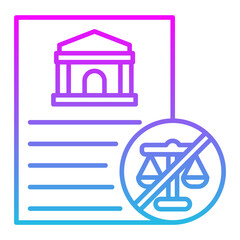 Illegal Line Gradient Icon