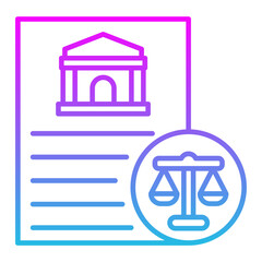 Legal Line Gradient Icon