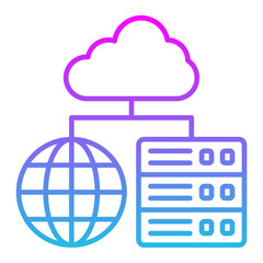 Hosting Line Gradient Icon