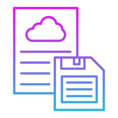 Save File Line Gradient Icon