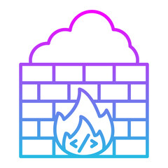 Brick Wall Line Gradient Icon