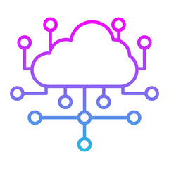 Cloud Computing Line Gradient Icon
