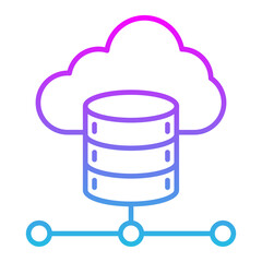 Cloud Data Line Gradient Icon