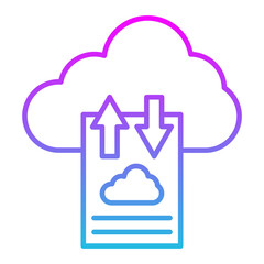 Cloud Uploading Line Gradient Icon
