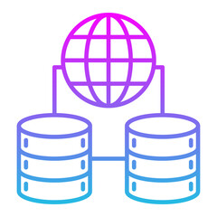 Data Network Line Gradient Icon