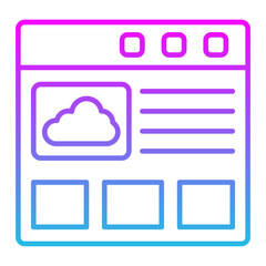 Website Line Gradient Icon