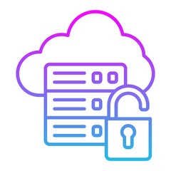Unsecure Server Line Gradient Icon