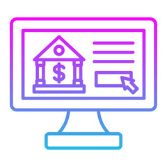 Online Banking Line Gradient Icon