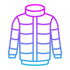 Winter Jacket Line Gradient Icon