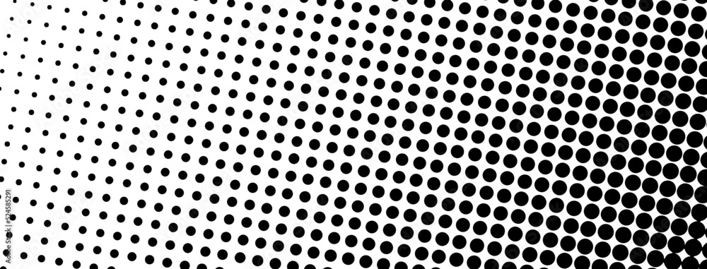 Canvas Prints halftone black polka dots banner background design vector.