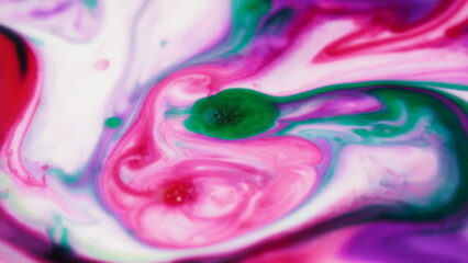 Abstract colors, backgrounds and textures. Oil coloring in milk creating bright colorful abstract backgrounds. Chemical experiment.