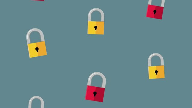 safe secure padlocks pattern animation
