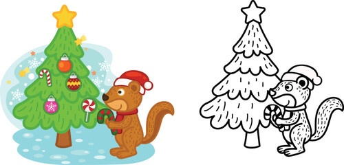 Illustration of educational coloring book cartoon xerus vector