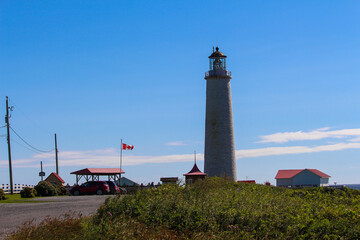 Fototapeta na wymiar Beautiful lighthouse in Gaspé, QC, Canada 