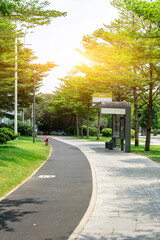 city ​​park square and road