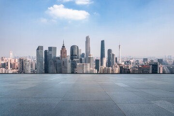 Square and city buildings landscape skyline