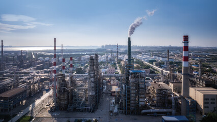 Aerial photography of large factory buildings