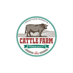 Cattle Farm Logo Vector Template