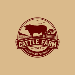 Cattle Farm Logo Vector Template