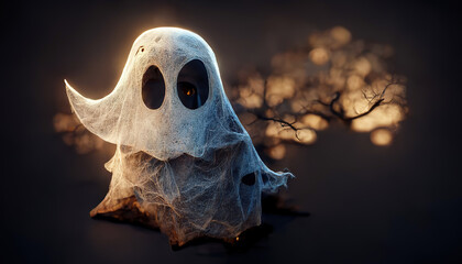 Fototapeta premium 3D rendering ghost in ray of moonlight.