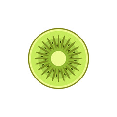 Half kiwi fruit vector illustration isolated on white background