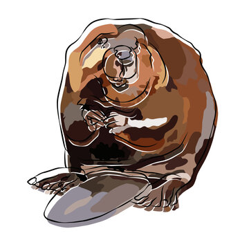 Illustration: Beautiful american beaver image