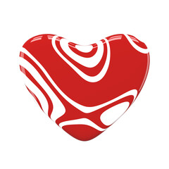 Red heart 3D model.