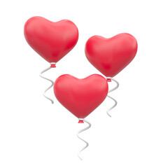 Fototapeta na wymiar Red heart balloon. 3D element.