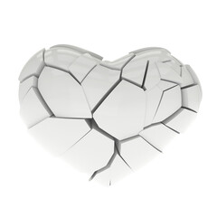 Fototapeta premium Broken heart 3D model.