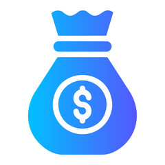 coin bag gradient icon