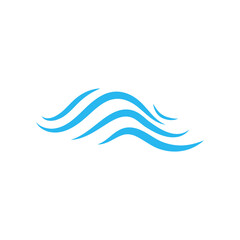 blue water wave line icon in the sea