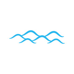 blue water wave line icon in the sea